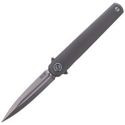 MKM Flame Dagger Sandblasted Titanium, Stonewashed M390 by Michael Zieba (MK FL02-TSW)