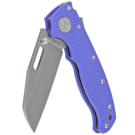 Demko AD20.5 Shark Foot Knife Blue #2 G10, Stonewashed CPM 20CV by Andrew Demko (205-20CV-BLUG10-SF)