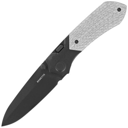 Nóż składany Remette RT-Meteor Black DLC Titanium/Gray Carbon Fiber, Black DLC M390 (RTPT-BD)