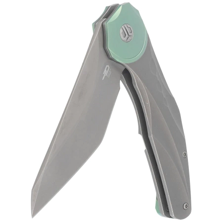 Bestech Excentric Knife Gray Titanium, Dark Bead Blasted/Stonewashed M390 by Kombou and TNT Knives (BT2412C)