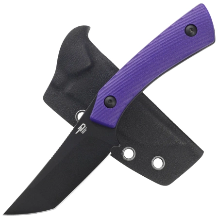 Bestech Step Knifew Purple G10, Black PVD D2 by Denis Simonutti (BFK06C)