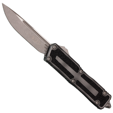 Microtech Scarab II Gen III S/E OTF Knife Weathered Metal Aluminum, Apocalyptic M390MK by Tony Marfione (1278-10APWME)