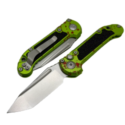 Microtech LUDT Gen III T/E Automatic Knife Zombie Aluminum, Stonewashed M390MK by Tony Marfione (1136-10Z)