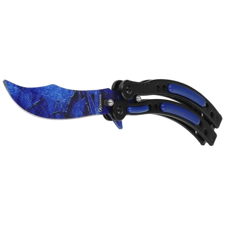 Martinez Albainox Balisong Knife Blue ABS/Black Steel, Colorful Blue 3Cr13Mov (02129)