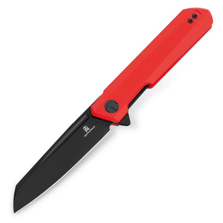 Bestechman Dundee Sheepfoot Knife Red G10, Black PVD D2 by Ostap Hel (BMK09F)