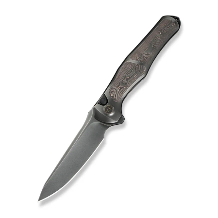 WeKnife 702XI LE No 146/150 Gray Integral Titanium/Copper Foil Carbon Fiber, Polished Gray M390 (WE07B-3)