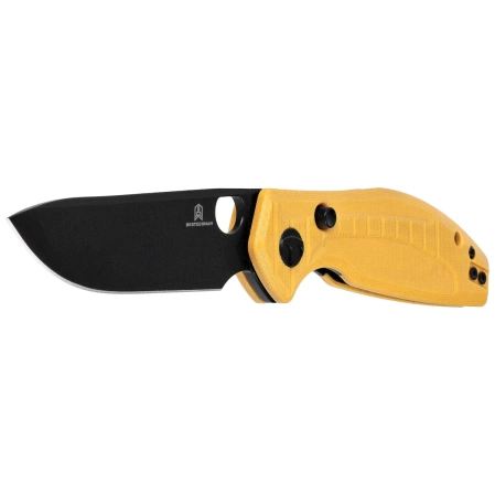 Nóż składany Bestechman Angry Owl Yellow G10, Black PVD D2 by Keanu Alfaro (BMK12A-2)