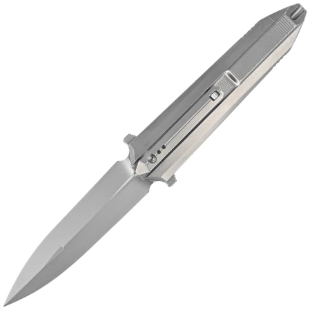 WE Knife Diatomic Polished Bead Blasted Titanium, Polished Bead Blasted CPM 20CV (WE22032-2)