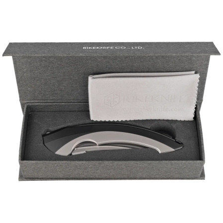 Nóż składany RikeKnife Lamella Black DLC Titanium, Satin M390 (RK-Lamella-BP)