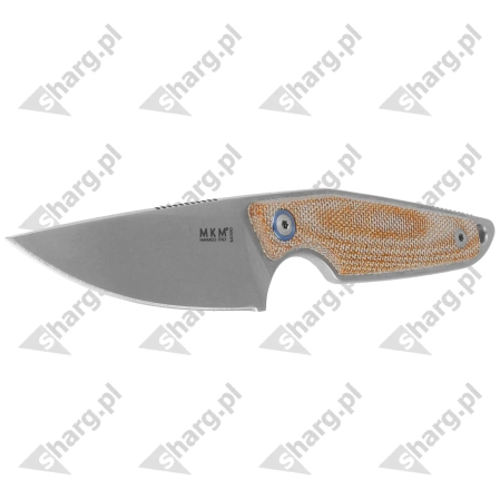 MKM Makro 1 Natural Canvas Micarta Knife, Stonewashed by Jesper Voxnæs (MKMA01-NC)
