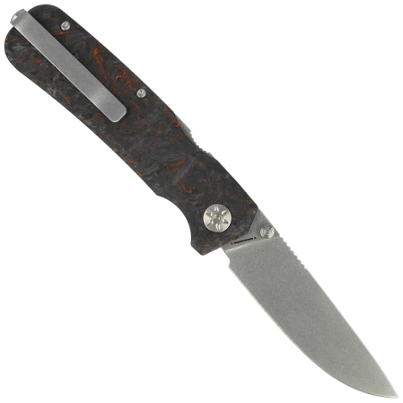 Nóż składany Maserin 630 Pulse Black/Orange FatCarbon, Stonewashed MagnaCut by Igor Bortolussi (630/FCA)