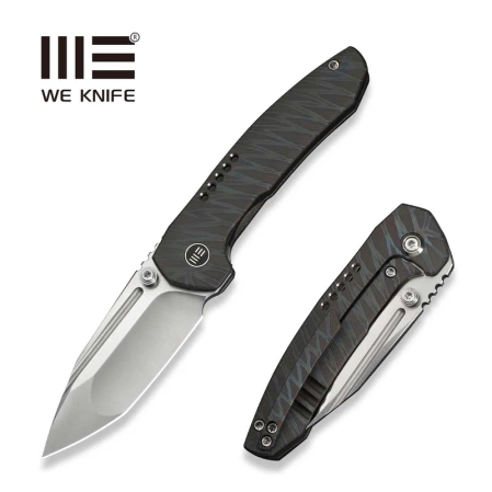 Nóż składany WeKnife Micro Trogon Tiger Stripe Titanium, Satin M390 by Brian Brown (WE24043-3)