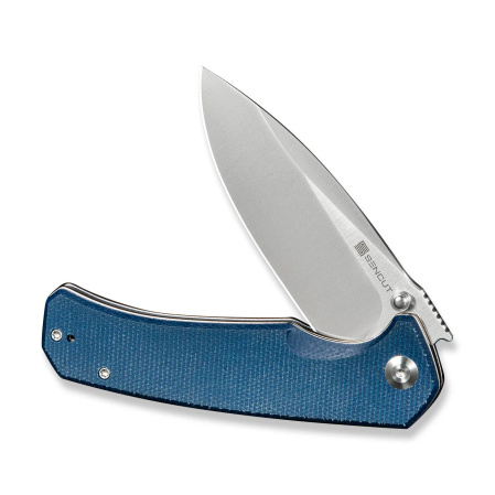 Sencut Skarnax Knife Blue Canvas Micarta, Satin 9Cr18MoV (S24025-3)