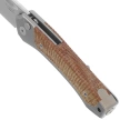 Nóż składany LionSteel Twain Gray Titanium / Natural Canvas Micarta, Satin MagnaCut by Gianni Pauletta (TW GY CVN)