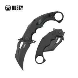 Nóż składany Kubey Wrath Black G10, Blackwashed by MUZI Design (KU261E)