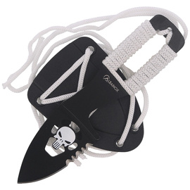 Nóż na szyję Martinez Albainox Skull Neck Knife White Cord, Black 3Cr13Mov (32450)