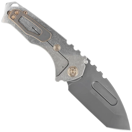 Medford Praetorian Genesis T Tanto Tumbled Titanium, Bronze HW/Clip, Black DLC S45VN by Greg Medford (MK0294PT-01TM-T1C1-BN)