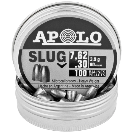 Apolo Slug 60 AirGun Pellets .30/7.62 mm, 100 pcs 3.90g/60.0gr (19305)