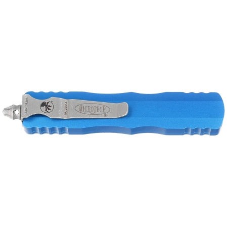 Nóż automatyczny OTF Microtech Dirac D/E Blue Aluminium, Apocalyptic M390 by Tony Marfione (225-10APBL)