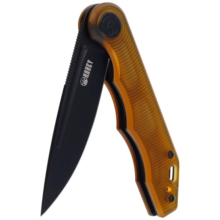 Kubey Knife Mizo Ultem, Black Stonewashed AUS-10 by Tiguass (KU312N)