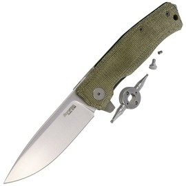 LionSteel Myto, Green Canvas Micarta, Satin M390 by Michele Pensato (MT01 CVG)