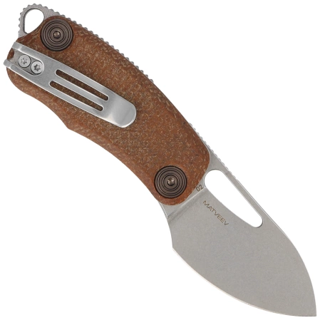 Nóż składany BlackFox Nix Brown Micarta, Acid Stone Washed D2 by Grigorii Matveev (BF-763)