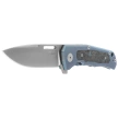 LionSteel Q4ttro Knife Blue Titanium / Fat Carbon, Satin MagnaCut by Molletta (Q4 BL)
