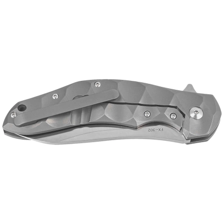 Fox Flipper Knife Gray Titanium, Satin N690Co by Jens Ansø (FX-302)