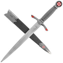 Sztylet templariuszy Decor Habitat Templar Dagger Black/Silver ABS, Satin (S0302)