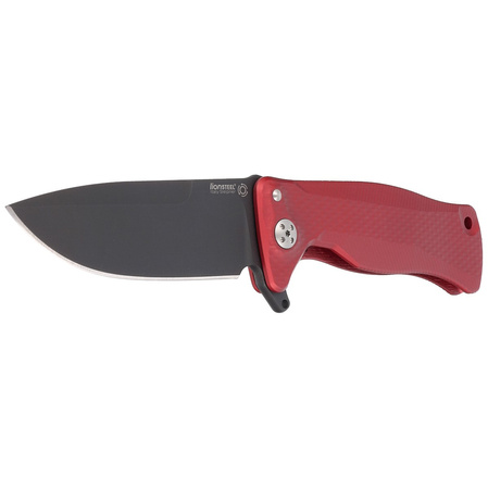 LionSteel Knife SR11A Red Aluminium, Black Sleipner by Molletta (SR11A RB)