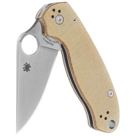 Nóż składany Spyderco Para 3 Brown Canvas Micarta, Satin Cru-Wear by Sal i Eric Glesser (C223MPCW)