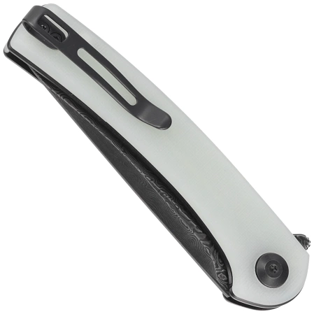 Civivi Mini Asticus Natural G10, Black Hand Rubbed Damascus knife (C19026B-DS1)