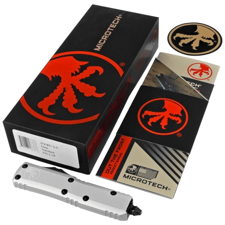 Nóż automatyczny OTF Microtech UTX-85 S/E Natural Clear Aluminium, Black M390 (231-1CR)