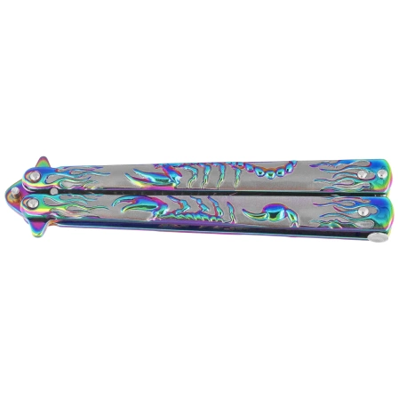 Nóż motylek Martinez Albainox Balisong Scorpion Rainbow, Rainbow 3Cr13Mov (02280)