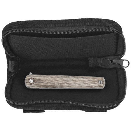 Nóż składany MKM Flame Light Drop Point Green Canvas Micarta / Titanium, Bead Blasted M390 by Michael Zieba (MK FL01-GCT)