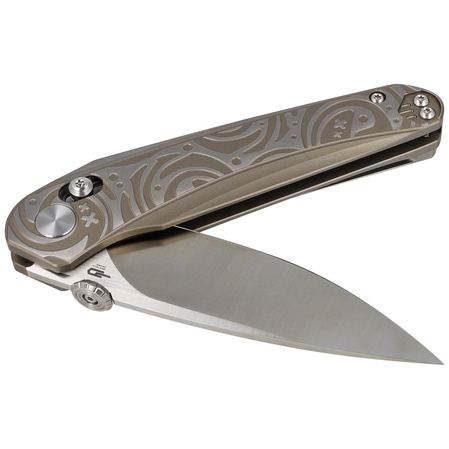 Bestech Mothus Light Bronze Titanium, Satin M390 by Kombou Knife (BT2206B)