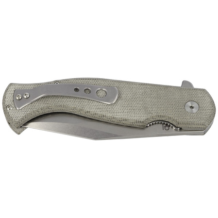Fox Knife Eastwood Tiger OD Green Canvas Micarta, Stonewashed D2 by Gudy Van Poppel (FX-524 G)