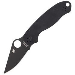 Spyderco Para 3 G-10 Black / Black Blade PlainEdge Knife (C223GPBK)