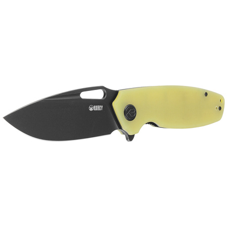 Kubey Knife Tityus Translucent Yellow G10, Dark Stonewashed D2 (KU322G)