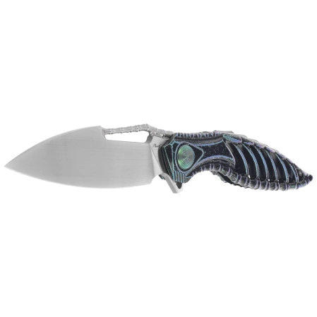 Nóż składany RikeKnife Thor6 Black / Green Titanium, Satin M390 (RK Thor6-M-BG))