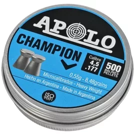 Apolo Champion AirGun Pellets .177 / 4.5 mm, 500 pcs 0.55g/8.48gr (19001)