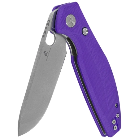 Bestechman Angry Owl Knife Purple G10, Satin/Stonewashed D2 by Keanu Alfaro (BMK12E-1)