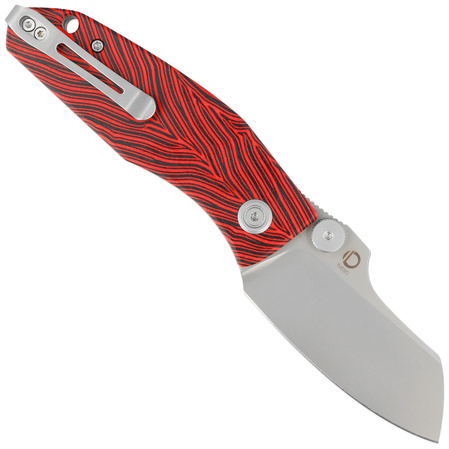 Kubey Knife Monsterdog Black/Red G10, Bead Blasted N690 by Dmitry Osarenko (KU337F)