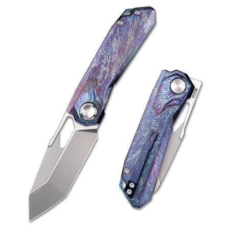 Remette RT-Peregrine Falcon Knife Thunder Lightning Titanium, Hand Grinding Pearlescent M390 (RTT1-T)