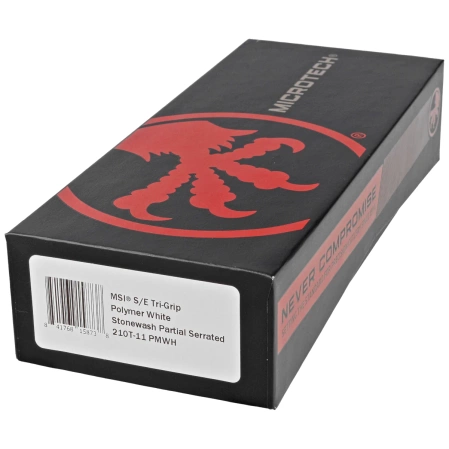 Nóż składany Microtech MSI S/E White Tri-Grip Polymer, Stonewashed M390MK by Tony Marfione (210T-11PMWH)