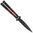 Third Decor Habitat Balisong Black/Red Stainless Steel, Black 420 Butterfly Knife (16070R)