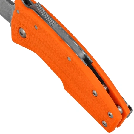 Demko Nano-Shark CP Knife Orange GRN, Stonewashed AUS10A by Andrew Demko (NANO-10A-Orange GRN-CP)