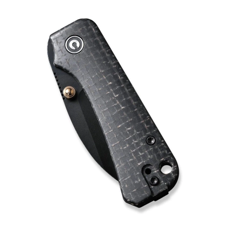 Civivi Knife Baby Banter Wharncliffe Black Burlap Micarta, Black Nitro-V by Ben Petersen (C19068SC-1)