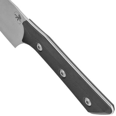 Microtech Santoku 6'' Kitchen Knife Black G10, Stonewashed M390MK (3200-10BK)