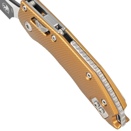 Nóż składany Microtech Stitch S/E Fluted Tan Aluminium, Black/Satin M390MK by Borka Blades and Tony Marfione (169RL-1FLTA)